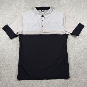 PXG Polo Shirt Mens M Gray Black Colorblock Grid‎ Athletic MS24ATP1-15C